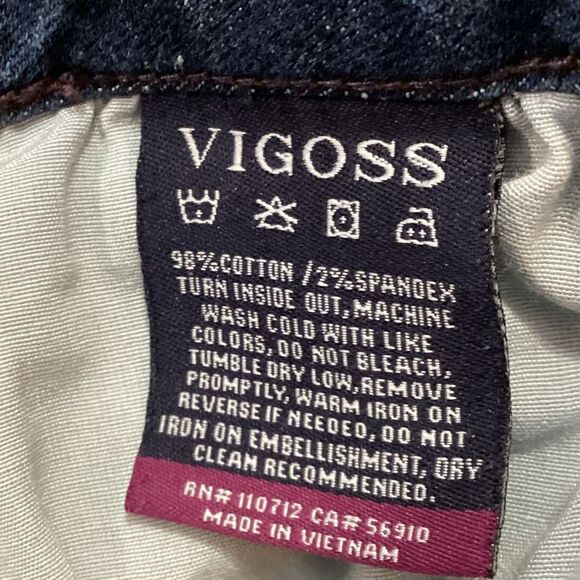 Vigoss The Thompson Tomboy Medium Wash Distressed Ripped Blue Jeans Women’s Size - Picture 6 of 10